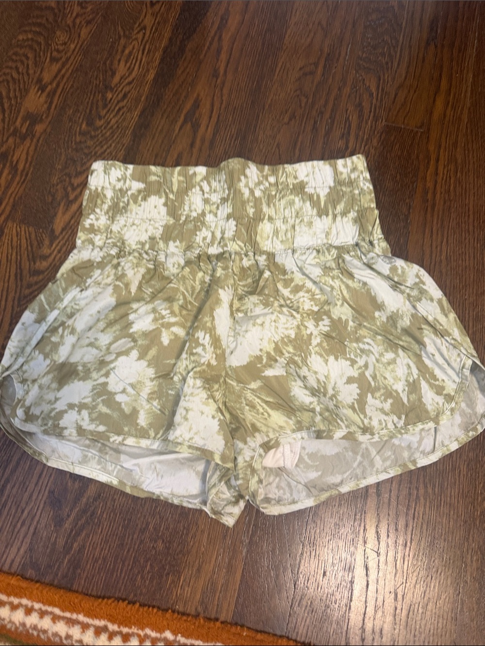 Free People Olive Tie-Dye High Waist Shorts